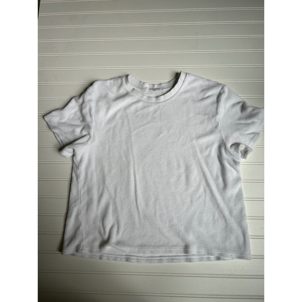 perfectwhitetee Donna Loop Terry Short Sleeve Tee White XS